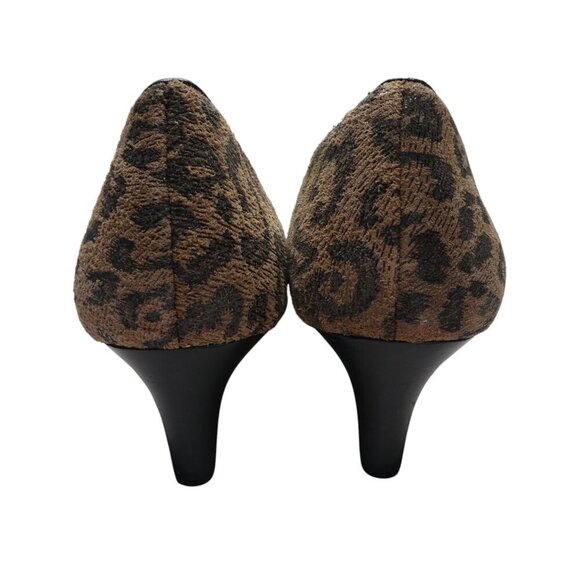 Sofft Vesper Brown Leopard Print Leather Pointed Kitten Heel Pumps Womens 9N - Picture 8 of 13